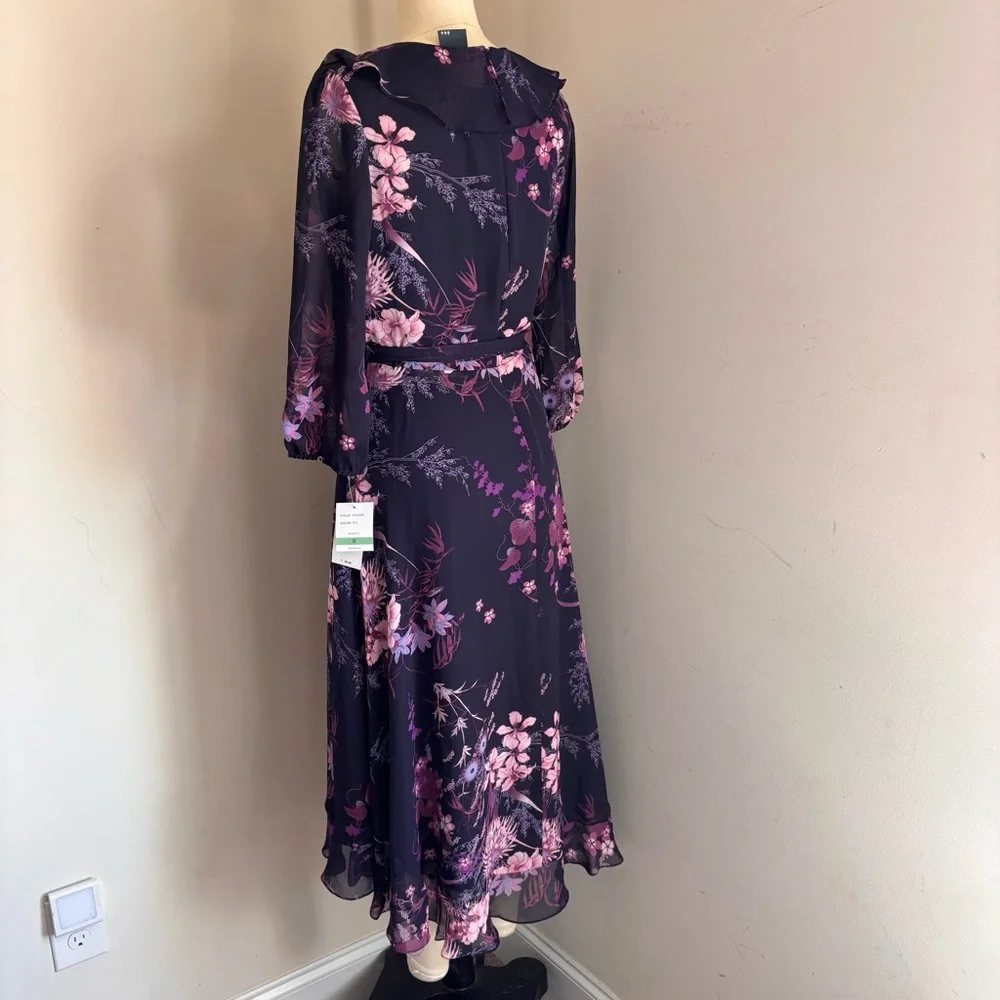 Gabby Skye Dark Floral Wrap Maxi Dress - Picture 5 of 6